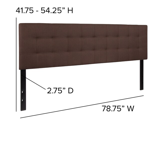 Flash Furniture King, Bedford Headboard, Brown Fabric - HG-HB1704-K-DBR-GG