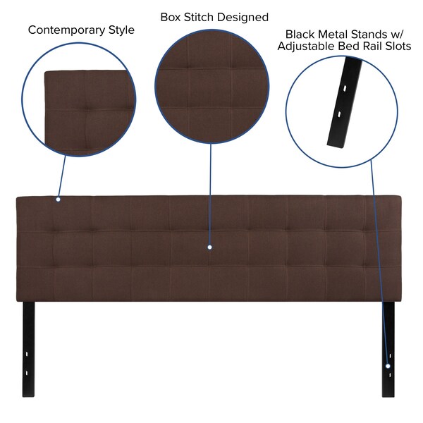 Flash Furniture King, Bedford Headboard, Brown Fabric - HG-HB1704-K-DBR-GG