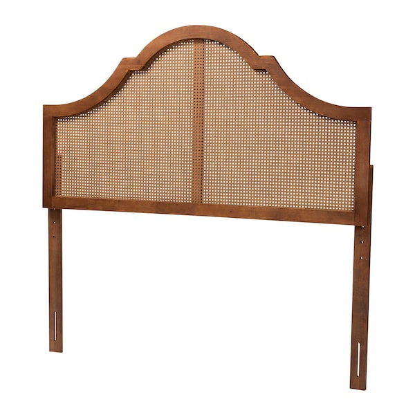Baxton Studio Camila Classic and Traditional Ash Walnut Finished Wood King Size Headboard with Rattan - 238-12669-ZORO