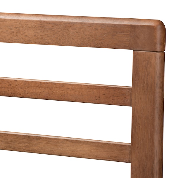 Baxton Studio Salome Mid-Century Walnut Finished Wood Queen Size Open Slat Headboard - 156-9423