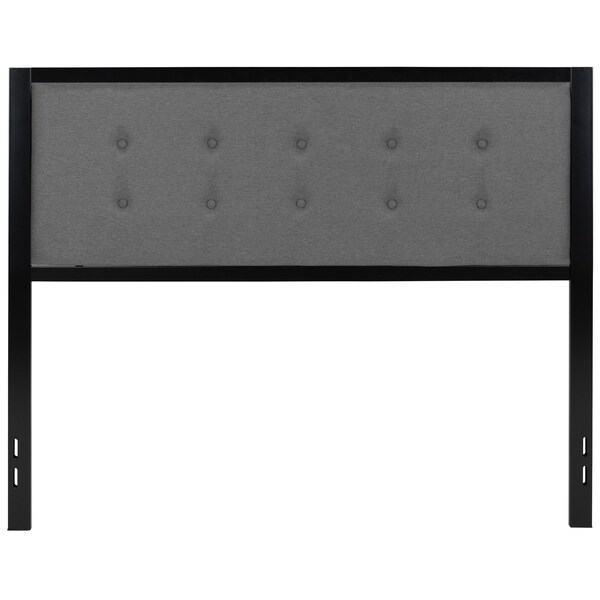 Flash Furniture Queen Tufted Metal Headboard in Dark Gray Fabric - HG-HB1725-Q-DG-GG