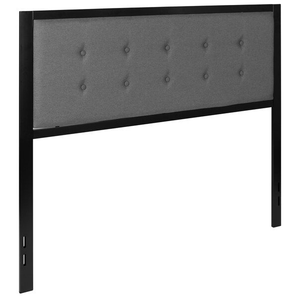 Flash Furniture Queen Tufted Metal Headboard in Dark Gray Fabric - HG-HB1725-Q-DG-GG