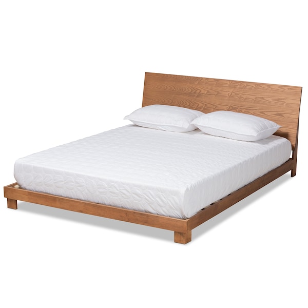 Baxton Studio Haines Modern and Contemporary Walnut Brown Finished Wood King Size Platform Bed - 184-11053-ZORO