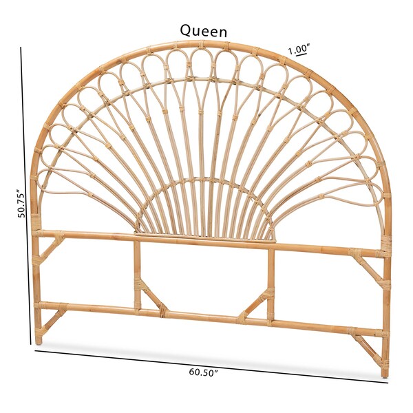 Baxton Studio Devereaux Modern Bohemian Natural Brown Rattan King Size Standalone Headboard - 210-12726