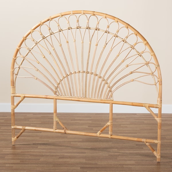 Baxton Studio Devereaux Modern Bohemian Natural Brown Rattan King Size Standalone Headboard - 210-12726