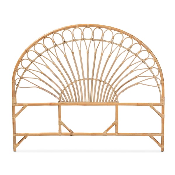 Baxton Studio Devereaux Modern Bohemian Natural Brown Rattan King Size Standalone Headboard - 210-12726