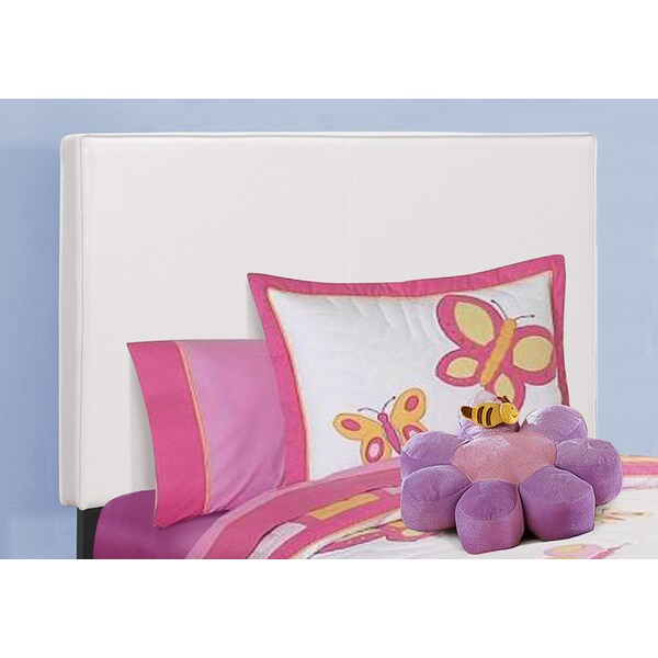 Monarch Specialties Bed, Twin Size, Platform, Bedroom, Frame, Upholstered, Pu Leather Look, Wood Legs, White - I 5911T