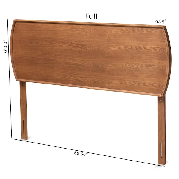 Baxton Studio Laurien Mid-Century Modern Ash Walnut Finished Wood Full Size Headboard - 181-11113-ZORO