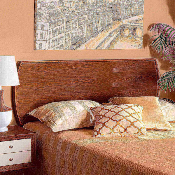 Baxton Studio Laurien Mid-Century Modern Ash Walnut Finished Wood Full Size Headboard - 181-11113-ZORO