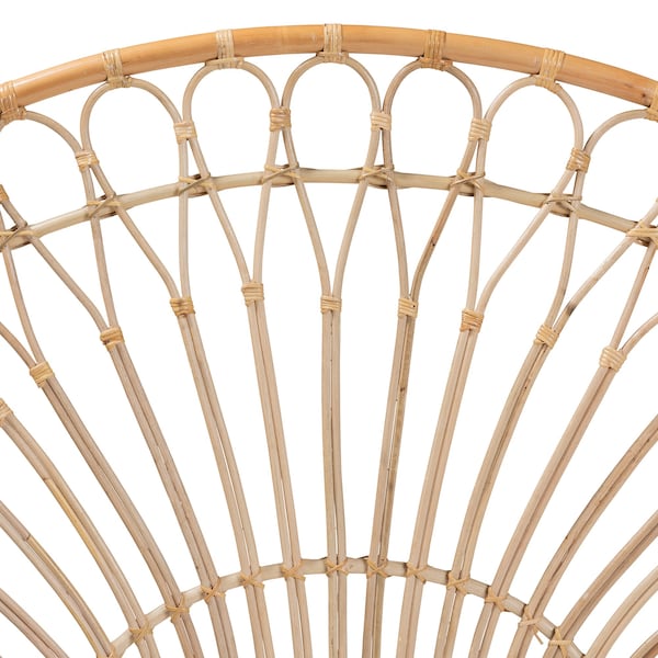 Baxton Studio Devereaux Modern Bohemian Natural Brown Rattan Queen Size Standalone Headboard - 210-12725