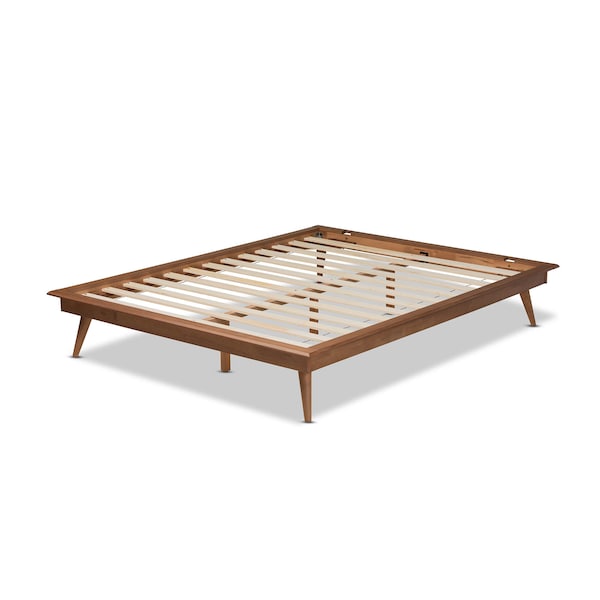 Baxton Studio Karine Walnut Brown Finished Wood Queen Size Platform Bed Frame - 156-9803