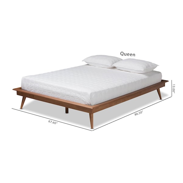 Baxton Studio Karine Walnut Brown Finished Wood Queen Size Platform Bed Frame - 156-9803