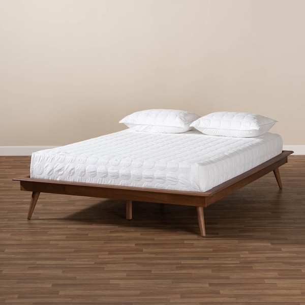 Baxton Studio Karine Walnut Brown Finished Wood Queen Size Platform Bed Frame - 156-9803