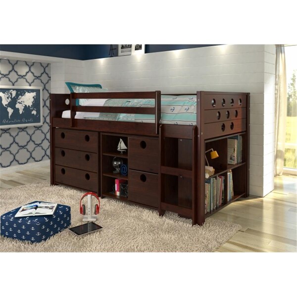 Fixturesfirst PD-780ATCP-Modular Twin Size Circles Modular Low Loft in Dark Cappuccino - FI938063