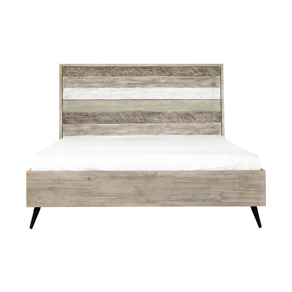 Armen Living Bridges 3 Piece King Bedroom Set in Two-Tone Acacia Wood - SETBRBDKG3A