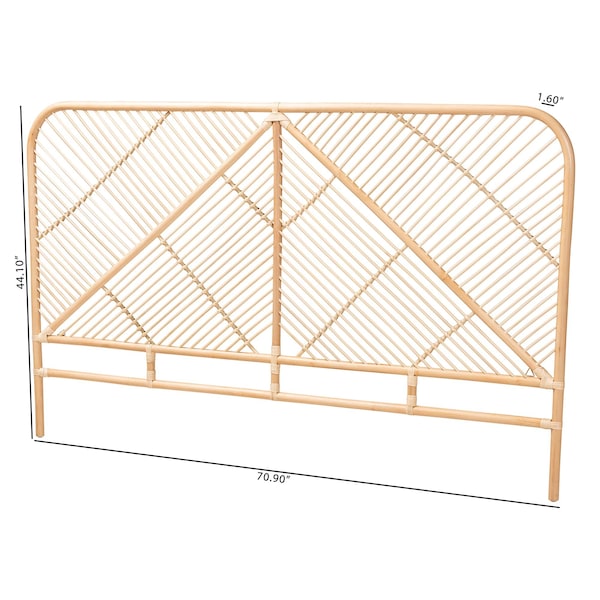 Baxton Studio Walid Modern Bohemian Natural Brown Rattan Queen Size Standalone Headboard - 232-13157-ZORO
