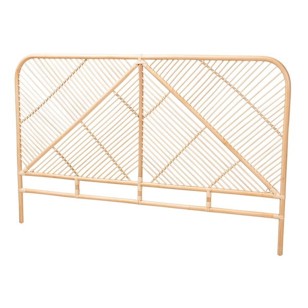 Baxton Studio Walid Modern Bohemian Natural Brown Rattan Queen Size Standalone Headboard - 232-13157-ZORO