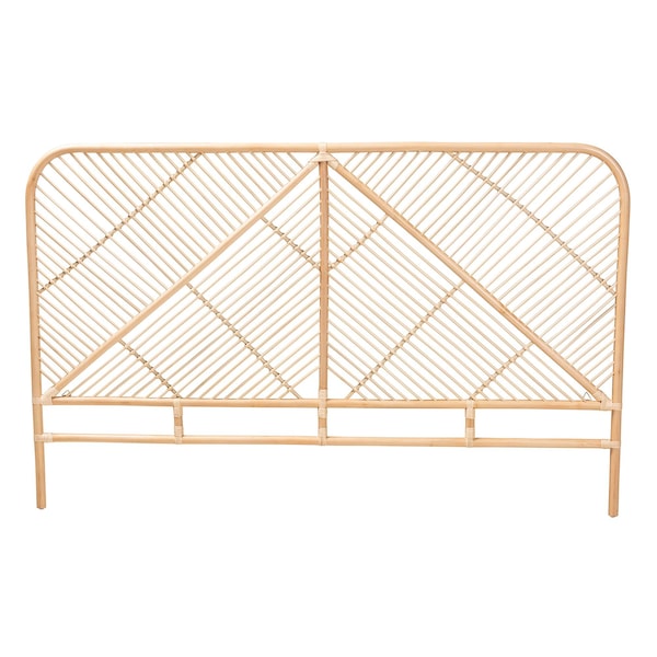 Baxton Studio Walid Modern Bohemian Natural Brown Rattan Queen Size Standalone Headboard - 232-13157-ZORO