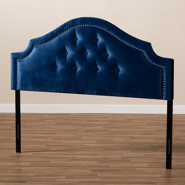 Baxton Studio Cora Royal Blue Velvet Upholstered Queen Size Headboard - 154-9323