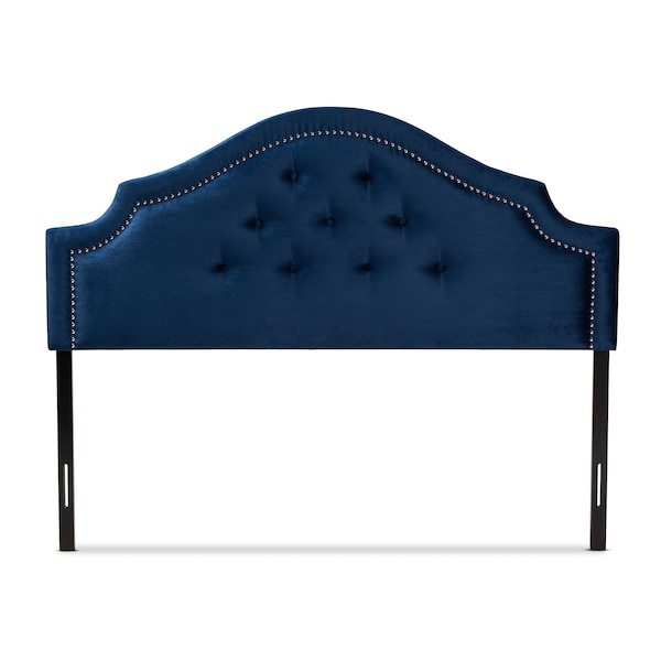 Baxton Studio Cora Royal Blue Velvet Upholstered Queen Size Headboard - 154-9323