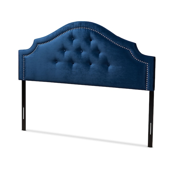 Baxton Studio Cora Royal Blue Velvet Upholstered Queen Size Headboard - 154-9323