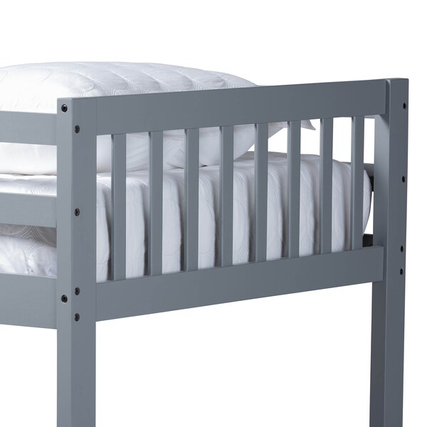 Baxton Studio Jude Grey Finished Wood Twin Size Bunk Bed - 157-9631
