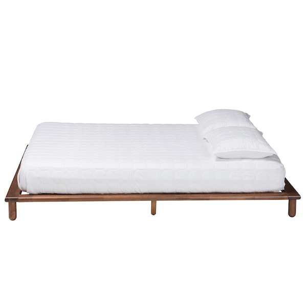 Baxton Studio Alivia Mid-Century Modern Walnut Brown Finished Wood King Size Bed Frame - 238-13264-ZORO