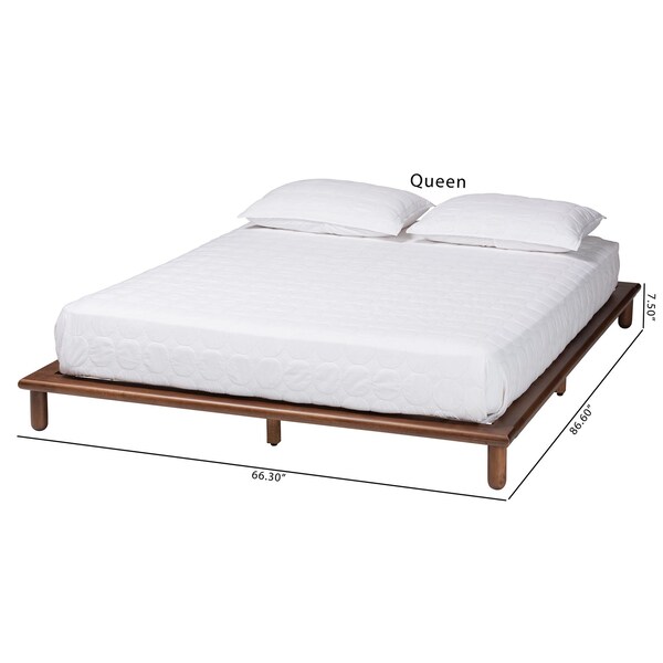 Baxton Studio Alivia Mid-Century Modern Walnut Brown Finished Wood King Size Bed Frame - 238-13264-ZORO