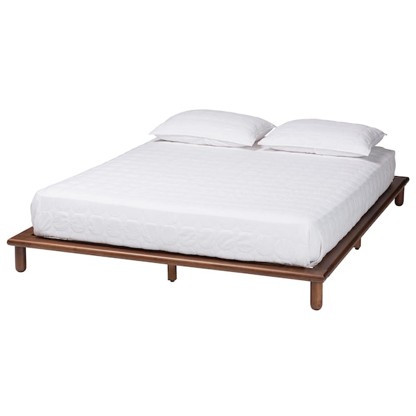 Baxton Studio Alivia Mid-Century Modern Walnut Brown Finished Wood King Size Bed Frame - 238-13264-ZORO