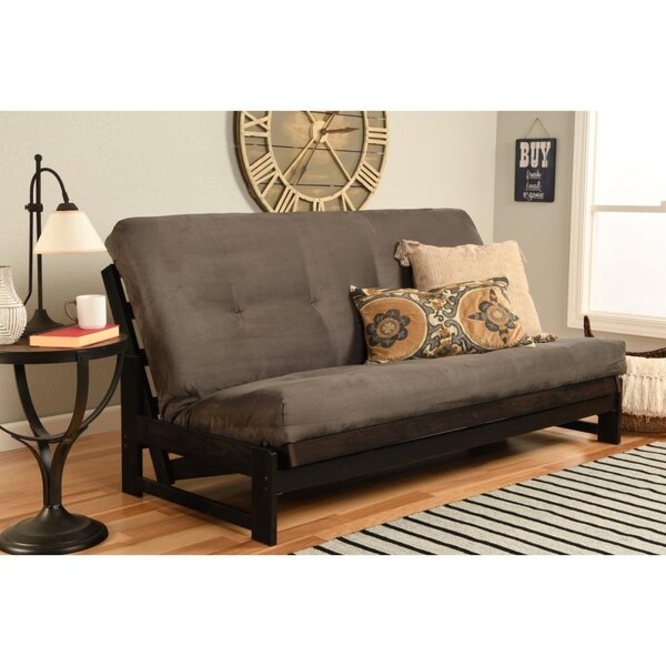 Templeton Aspen Reclaim Mocha Futon Frame with Suede Gray Mattress - Full Size - TE2597797