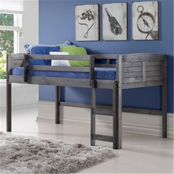 Convenience Concepts PD-790AAG Twin Size Louver Low Loft - Antique Grey Stain - HI2482487