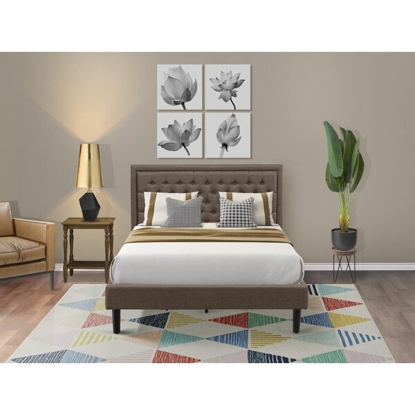East West Furniture 2 Piece Kendall Bedroom Set - Black - KD18Q-1BF08