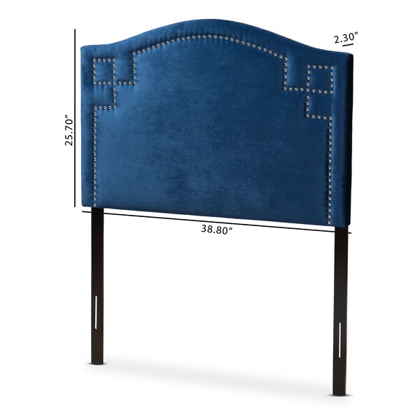 Baxton Studio Aubrey Royal Blue Velvet Upholstered Twin Size Headboard - 154-9313