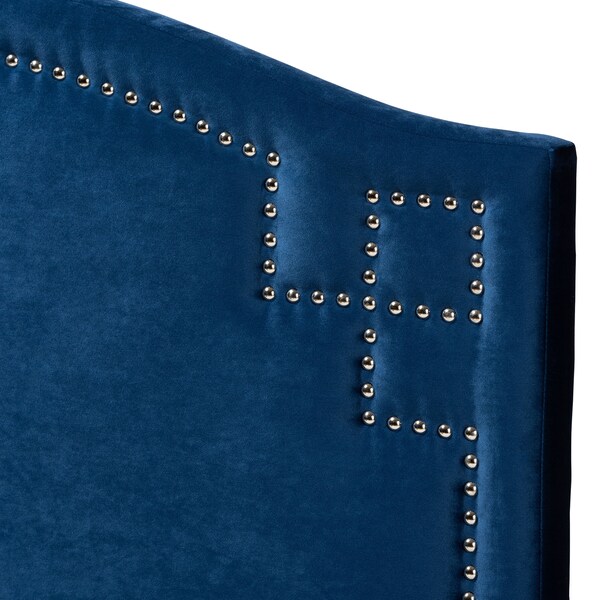 Baxton Studio Aubrey Royal Blue Velvet Upholstered Twin Size Headboard - 154-9313