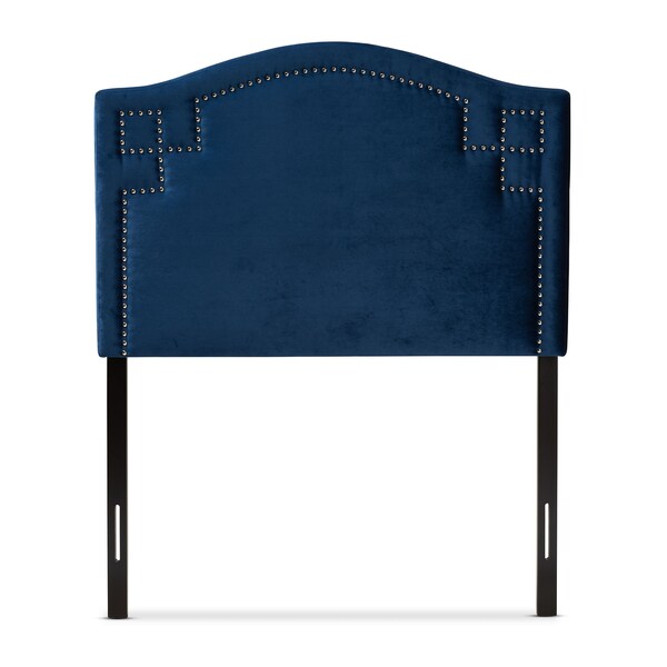 Baxton Studio Aubrey Royal Blue Velvet Upholstered Twin Size Headboard - 154-9313