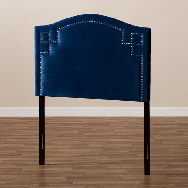 Baxton Studio Aubrey Royal Blue Velvet Upholstered Twin Size Headboard - 154-9313