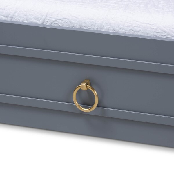 Baxton Studio Mariana Grey Finished Wood Twin Size Trundle - 158-9655