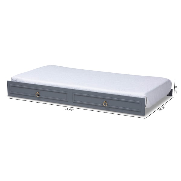 Baxton Studio Mariana Grey Finished Wood Twin Size Trundle - 158-9655