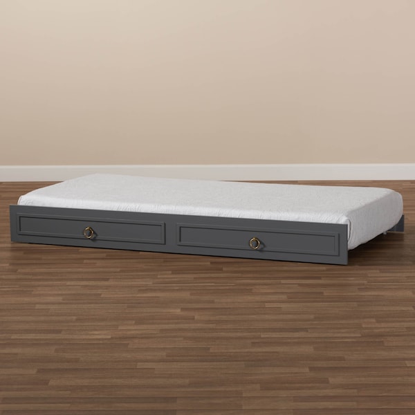 Baxton Studio Mariana Grey Finished Wood Twin Size Trundle - 158-9655