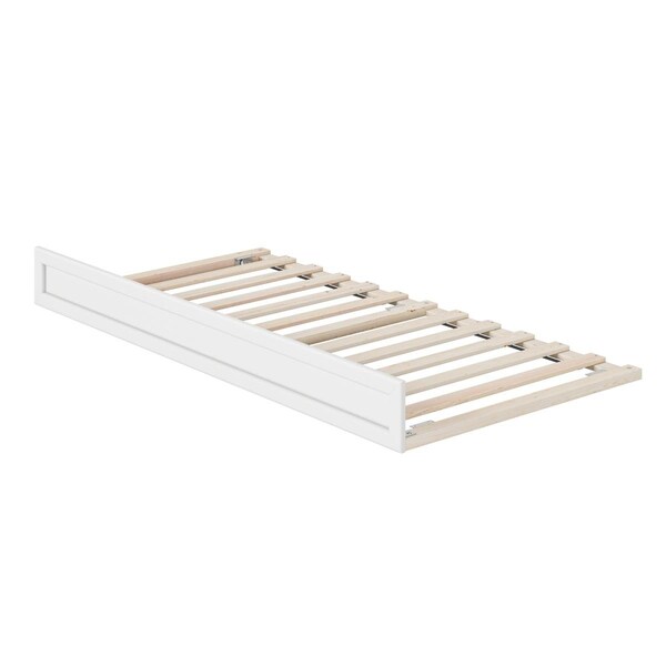 Atlantic Furniture Twin Size Mid-Century Modern Trundle Daybed, White - AE71222