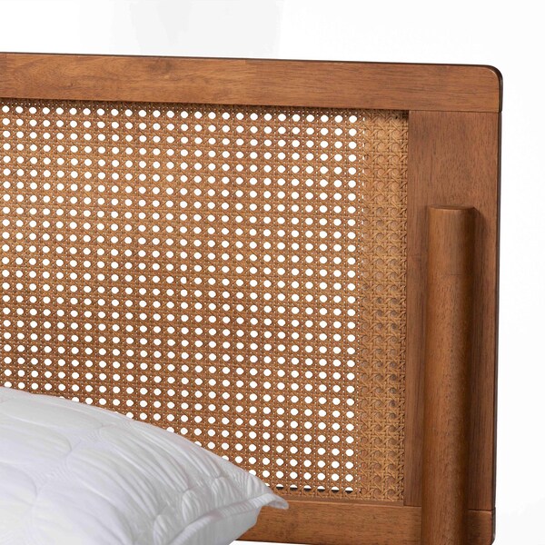 Baxton Studio Gardwin Mid-Century Modern Ash Walnut Finished Wood King Size Platform Bed - 235-12778-ZORO