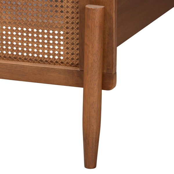Baxton Studio Gardwin Mid-Century Modern Ash Walnut Finished Wood King Size Platform Bed - 235-12778-ZORO