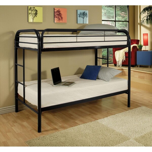 Salle De Bain Usa Metal Tube Twin Bunk Bed - Black - 60 x 78 x 41 in. - SA3710515