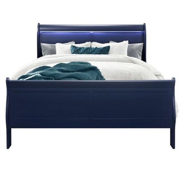 Global Furniture Usa Charlie Bed, Blue - King Size - CHARLIE-BLUE-KB