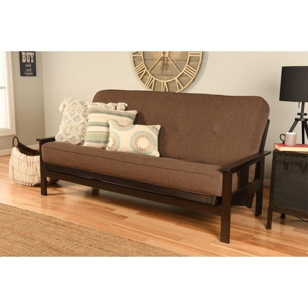 Templeton Monterey Espresso Futon Frame with Linen Cocoa Mattress - Full Size - TE3545113