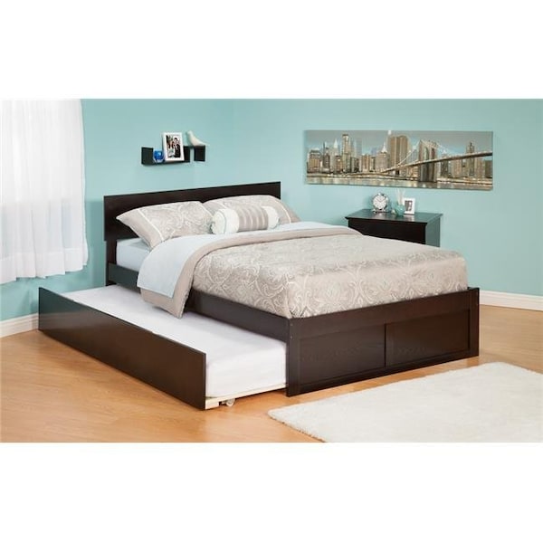 Atlantic Furniture Atlantic Furniture AR8132011 Orlando Full Bed with Flat Panel Foot Board and Urban Trundle Bed in an Espresso Finish - AR8132011