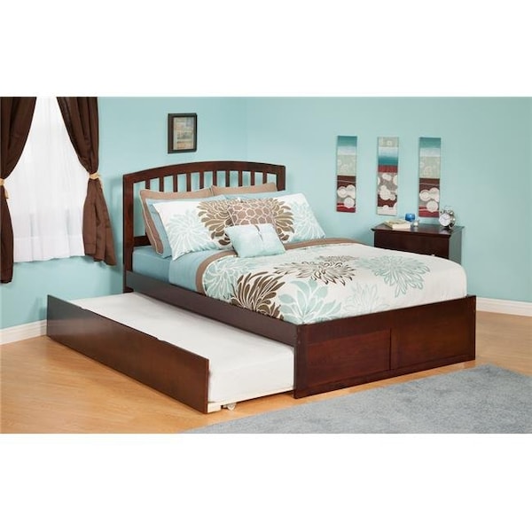 Atlantic Furniture Atlantic Furniture AR8832014 Richmond Full Bed with Flat Panel Footboard and Urban Trundle in an Antique Walnut Finish - AR8832014