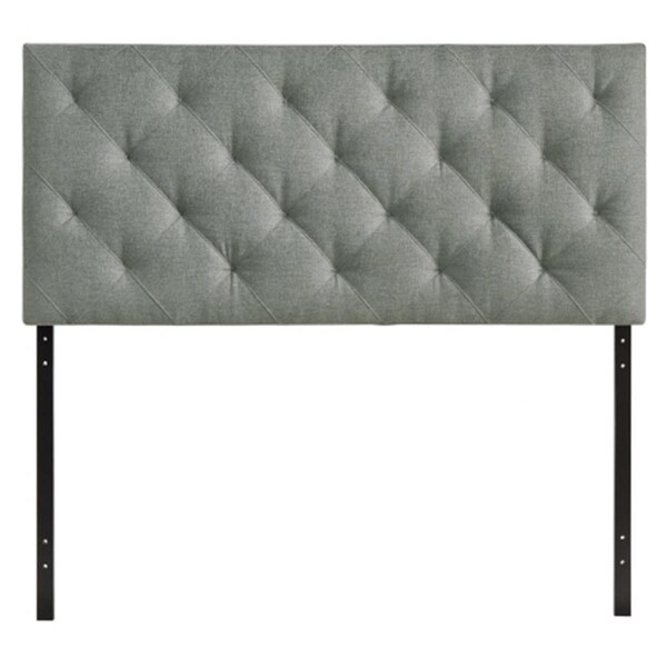 East End Imports Theodore Queen Fabric Headboard- Gray - MOD-5040-GRY