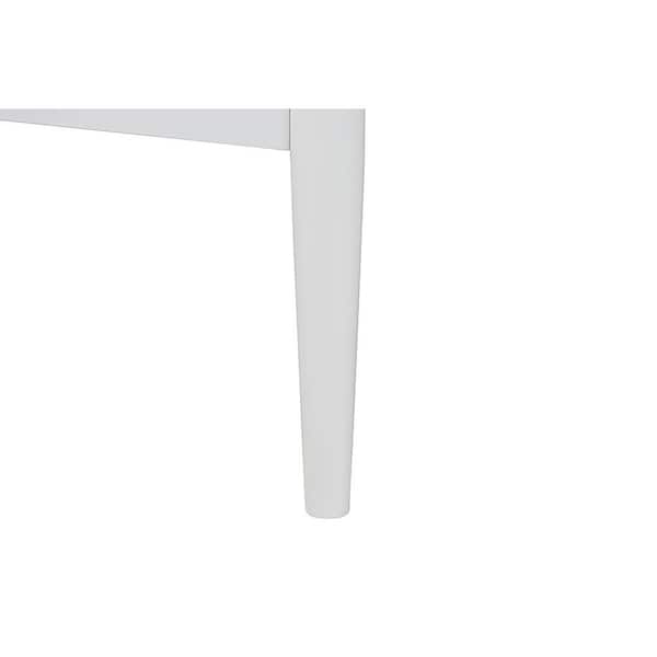Baxton Studio Louetta Coastal White Caved Contrasting Queen Size 3-Piece Bedroom Set - 246-13621-13628-13625-ZORO