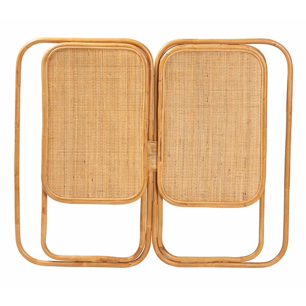 Bali & Pari Gowan Modern Bohemian Natural Brown Rattan King Size Standalone Headboard - 241-13401-ZORO
